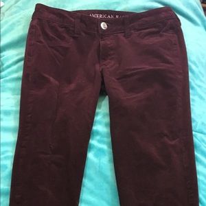 Corduroy AE Maroon Skinny Jegging
